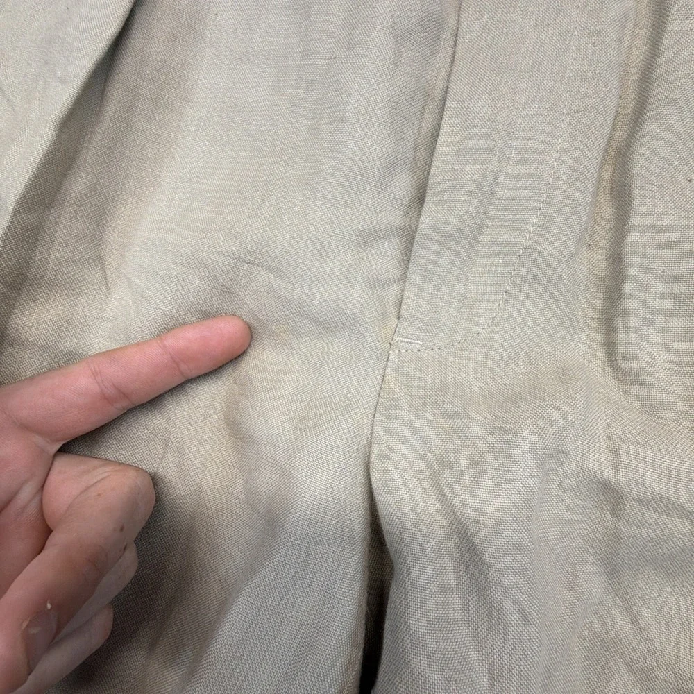 Vintage Polo Ralph Lauren Pants Mens 36x32 (Fits 35x32) Linen Double Pleated